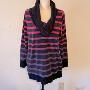 NY&Co Pink/Purple Velvety Cowl Neck Pullover Size Medium​